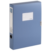 齐心(Comix) HC-55 加厚型粘扣档案盒 文件盒 资料盒 A4 55mm 2寸 蓝色/黑色
