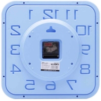 得力(deli) DL8949 时尚办公家居静音挂钟 立体数字 钟面方形 33×33cm 蓝色