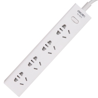 得力(deli) DL18219 电源插座 插线板 4插位1.8米 (白色)
