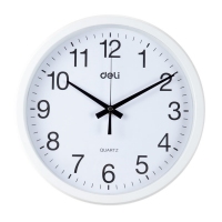 得力(deli) DL9005 圆形电子时钟 挂钟 客厅钟表 直径30cm (白色)