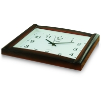 得力(deli) DL9008 方形仿木纹电子时钟 挂钟 客厅钟表 40x35cm (土棕)