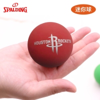 斯伯丁(Spalding) 51-183Y 高弹力迷你空心橡胶篮球儿童玩具小球 6cm 暗红 休斯顿火箭队徽