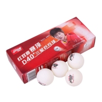 红双喜(DHS) CD40A0赛顶三星40mm+乒乓球（ABS树脂 白色 十只装...
