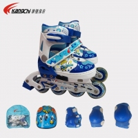 康驰(KangChi) KC6621蓝色全闪PU中号套装冰鞋