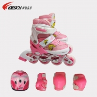 康驰(KangChi) KC6622粉色中号PVC全闪套装旱冰鞋