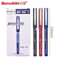 白雪(Snowhite) T26速干直液式全针管中性笔走珠笔签字笔 0.5mm 红色
