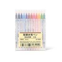 点石(DS) DY-10000 东誉良品双头水性笔学生荧光记号笔办公标记笔 12...